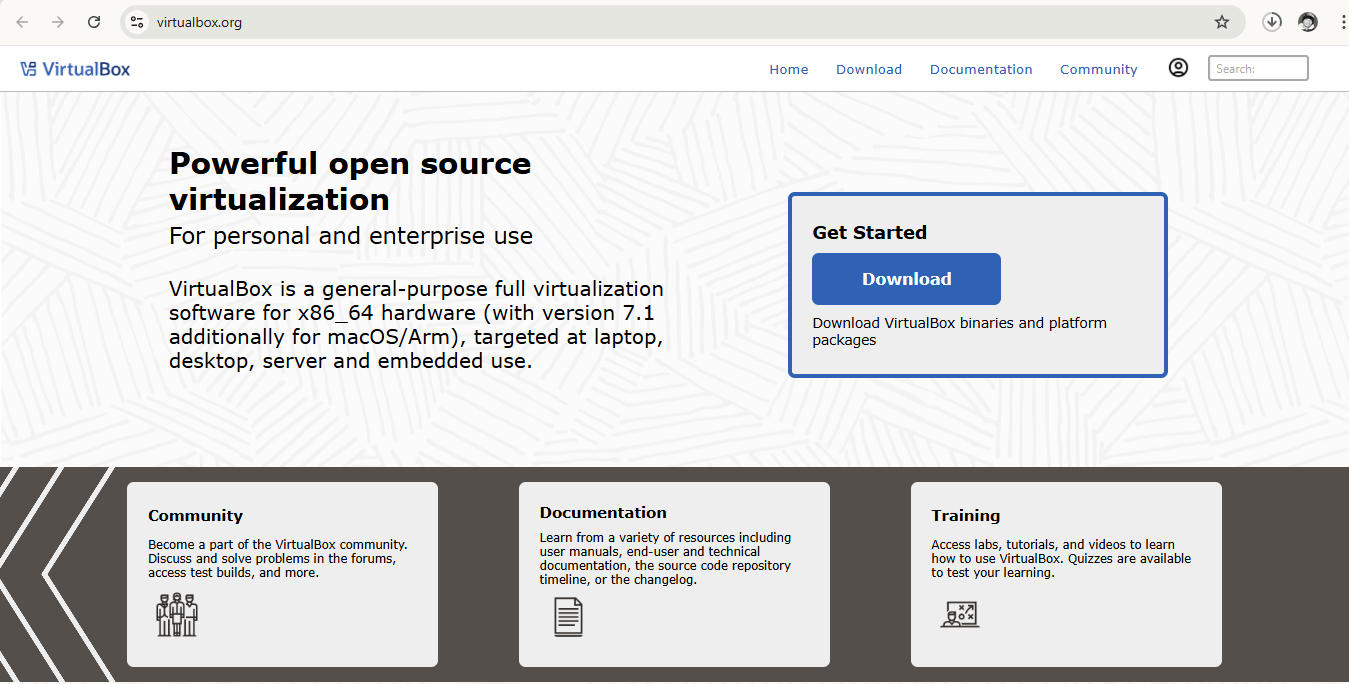 Site officiel de Virtualbox